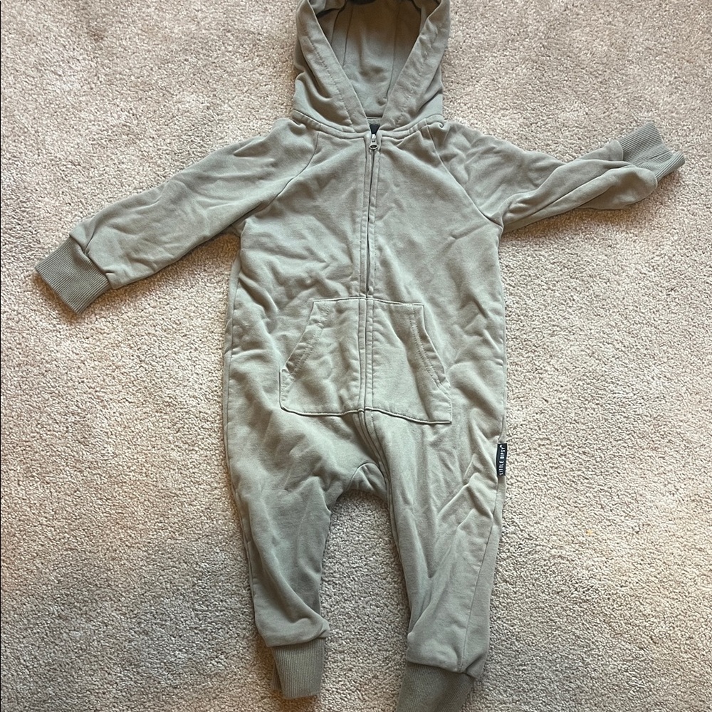 Cozy Hooded Baby Onesie in Sage